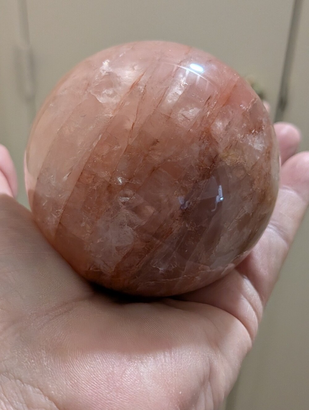 Rose Quartz Crystal Sphere - Picture 10 of 12